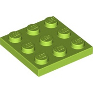 Lego deska (destička) 3x3, limetková (6236566)